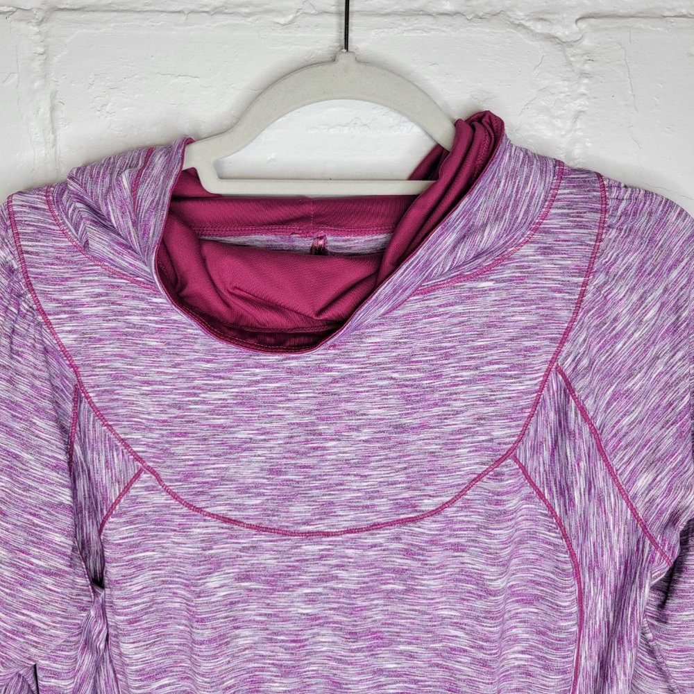 Prana Women's Large Pullover Cowl Neck Purple Space Dye - Picture 3 of 7